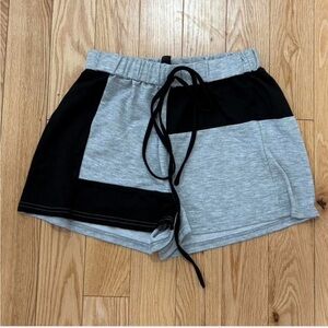 Black and Gray Colorblock Shorts
